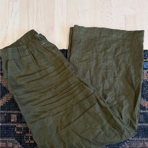 Reformation Wide Leg Olive Green Pants